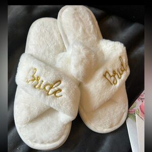 Bride slippers, robe, and 2 sashes